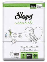 Scutece pentru bebeluși Sleepy Natural Double- mărime 3 Midi, 4-9kg, 68 bucăți